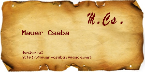 Mauer Csaba névjegykártya