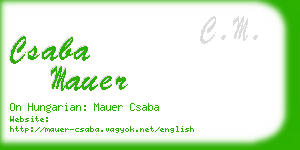 csaba mauer business card